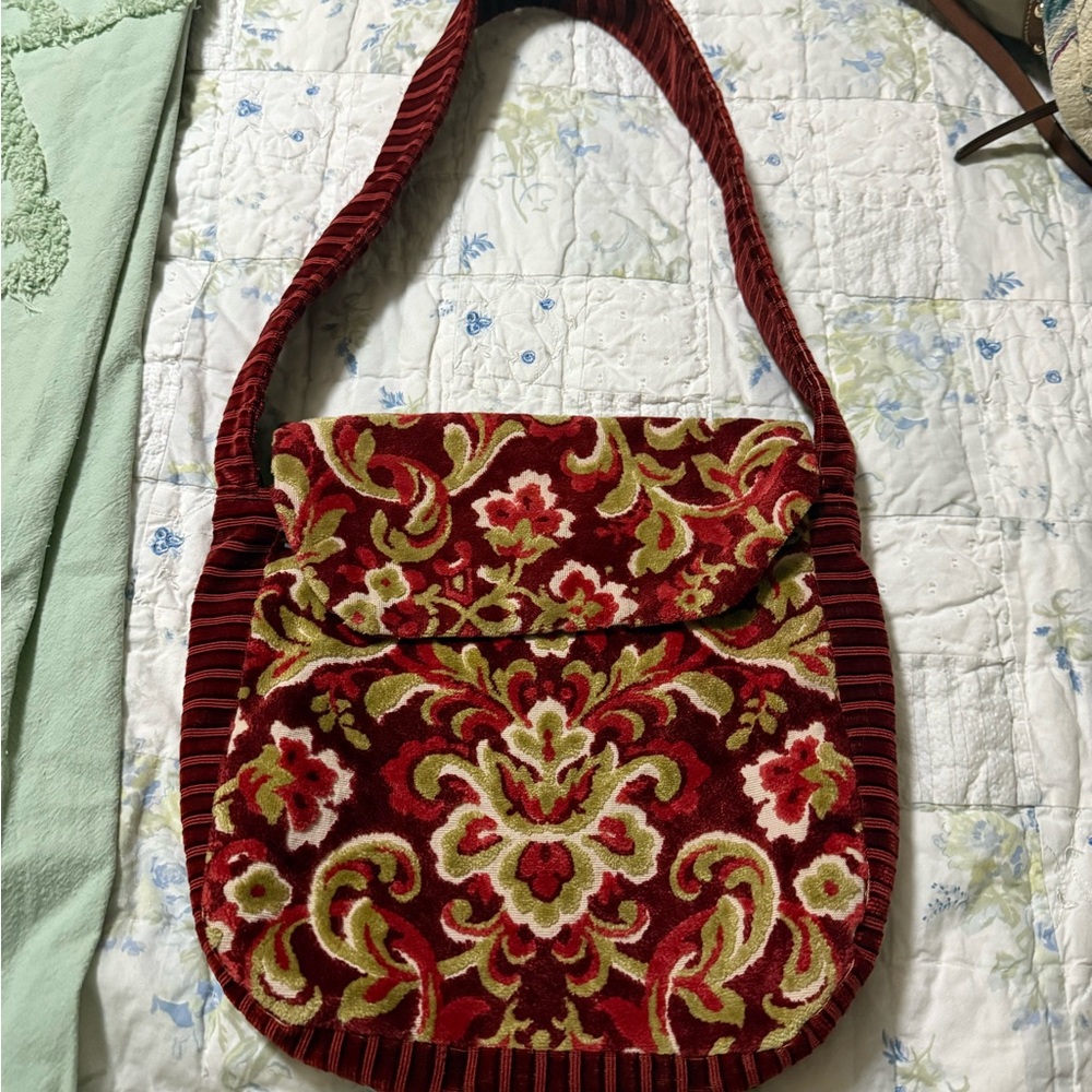 Elegant Red Floral Women's Bag